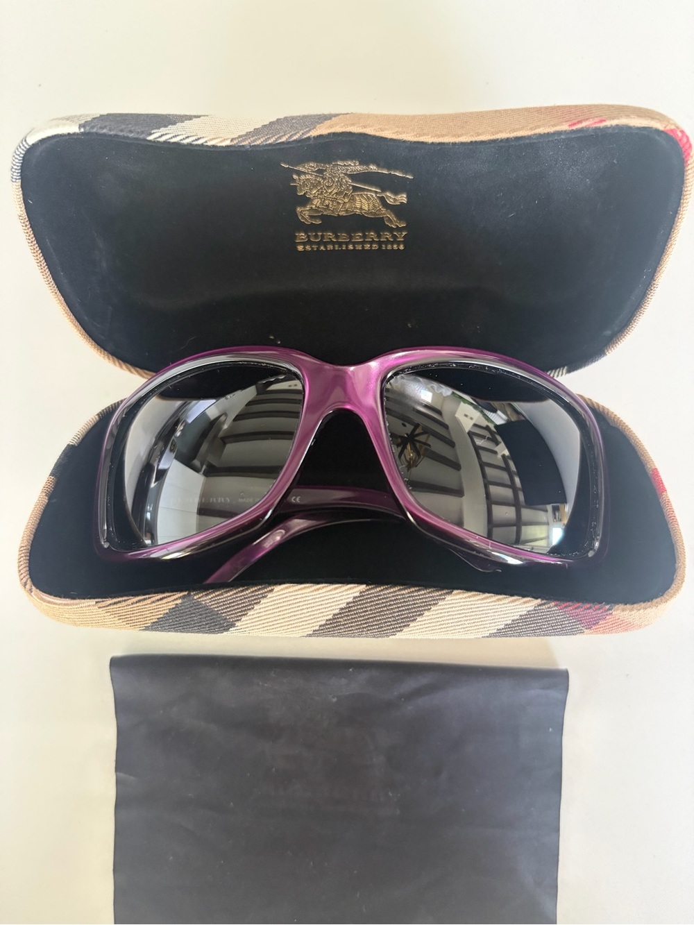 Burberry Purple Oversized Womens Sunglasses